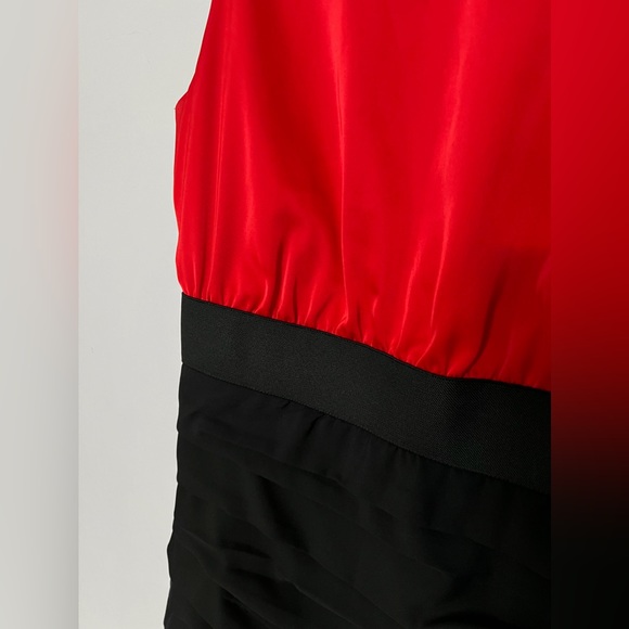 Red and Black Ruched Express Dress, Size 4 - Picture 4 of 5